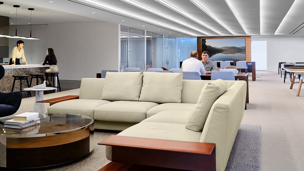 Law firm amenity space and kitchen