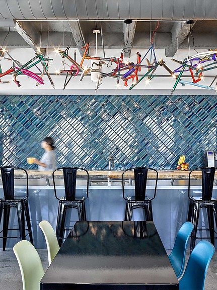 Travel technology client cafe bar and table