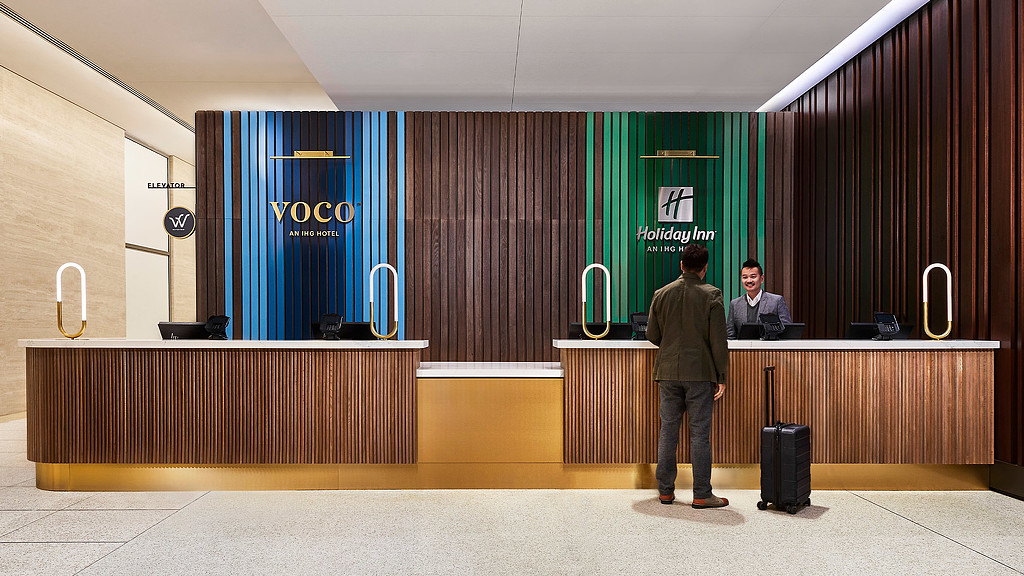 Reception area at Voco Holiday Inn dual brand hotel
