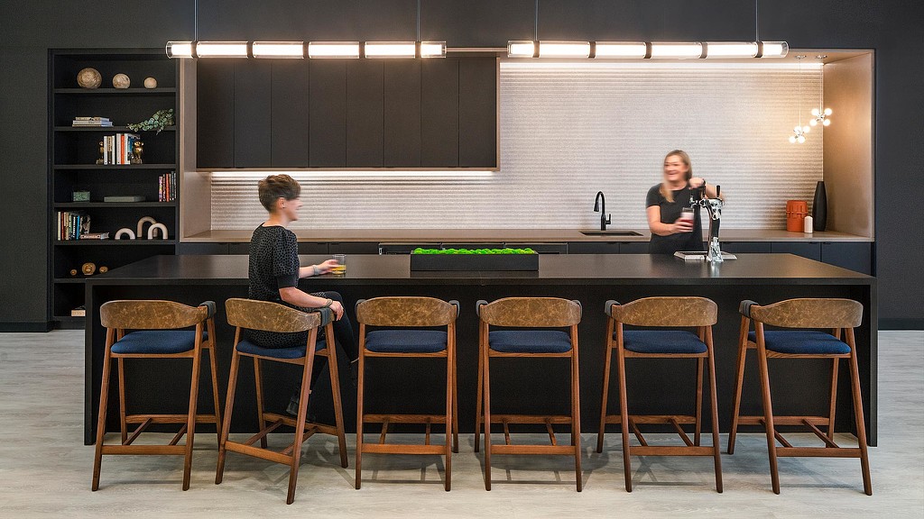 Tabor Center Amenity Suite bar-style kitchen