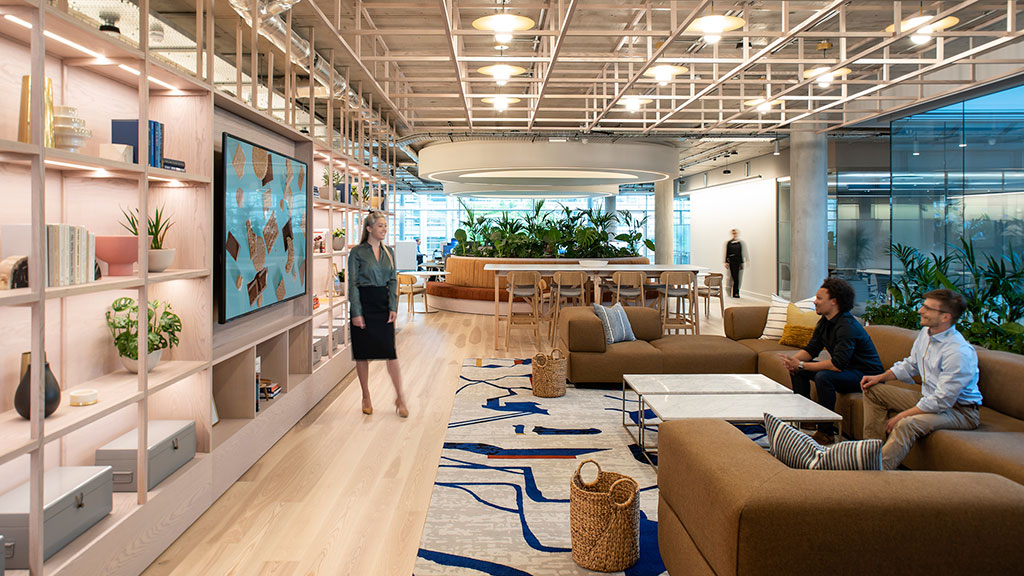 A group of people in a room.