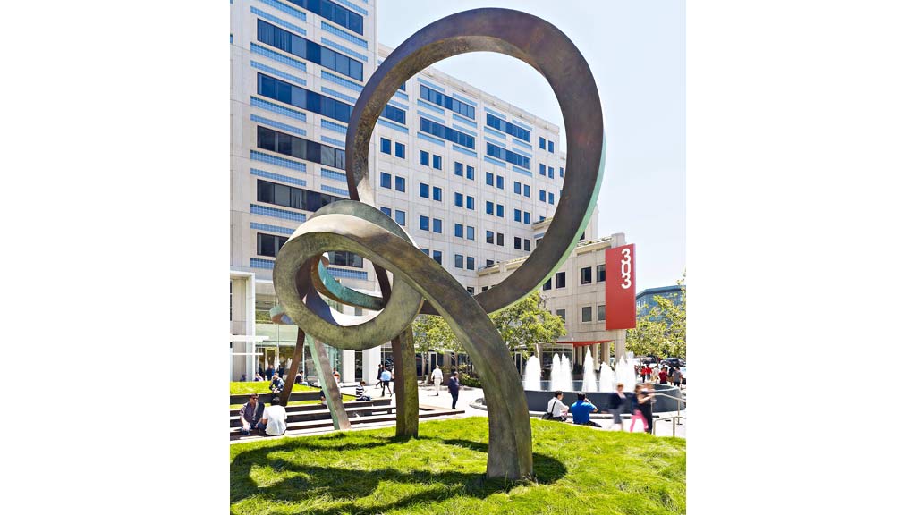 A sculpture in a park.