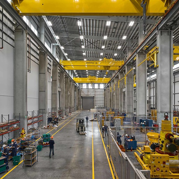 A large factory with several machines.