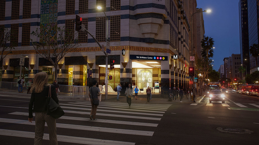 People crossing a street.