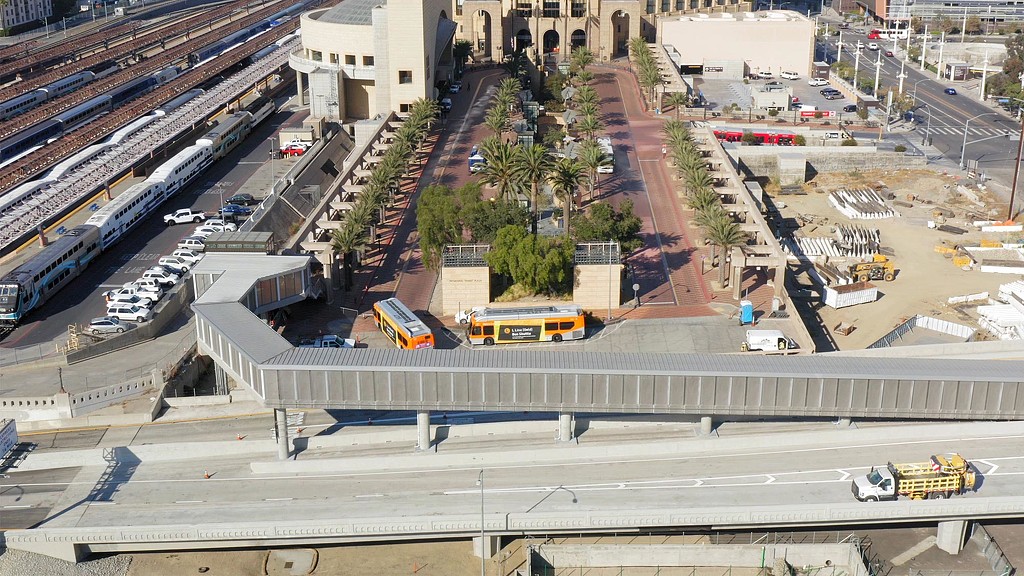 Union / Patsaouras Plaza Busway Station aerial view