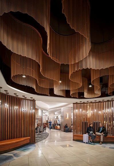 LAX T2 Delta Sky Club ceiling fixtures