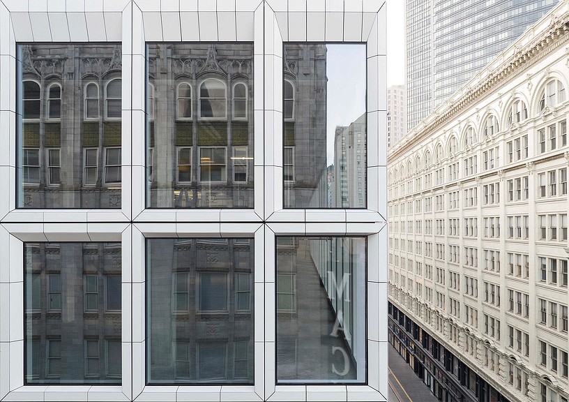 100 Stockton exterior windows close-up