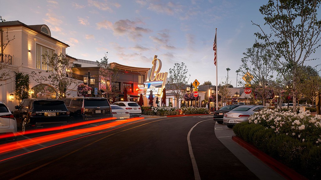 Palisades Village in the evening