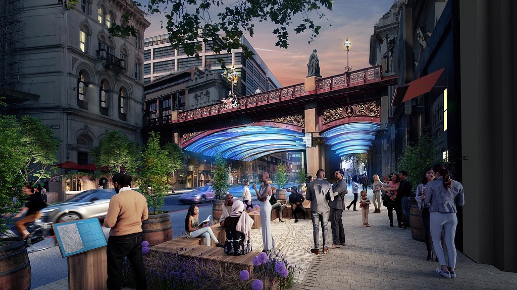 Fleet Street Quarter rendering at night