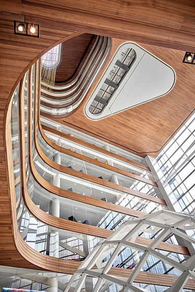 Capital One McLean Block A atrium low angle view
