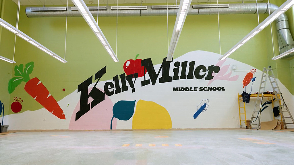 Kelly Miller Middle School cafeteria mural