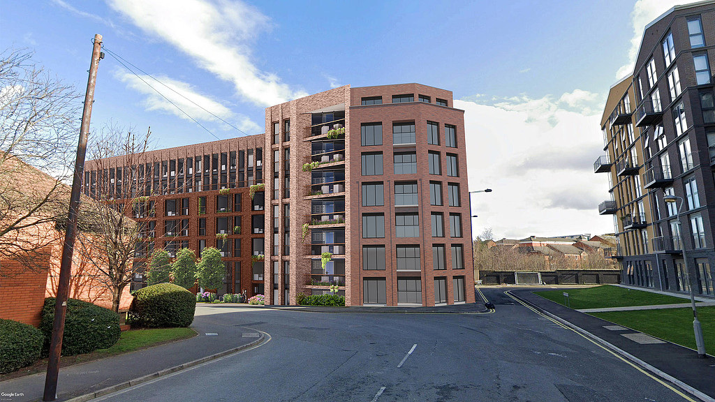 Holliday Street residential building street view rendering