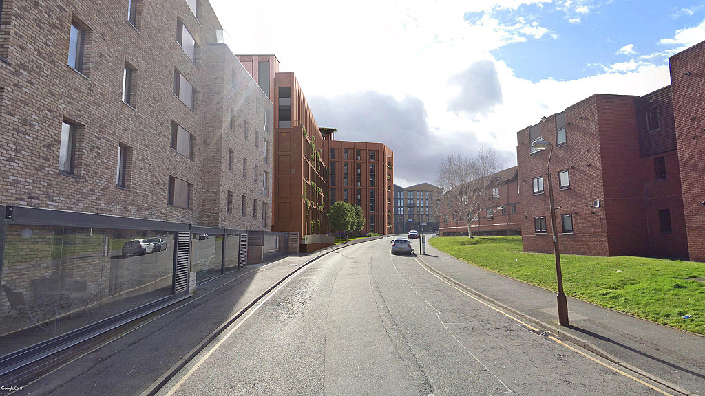 Holliday Street residential building street view rendering