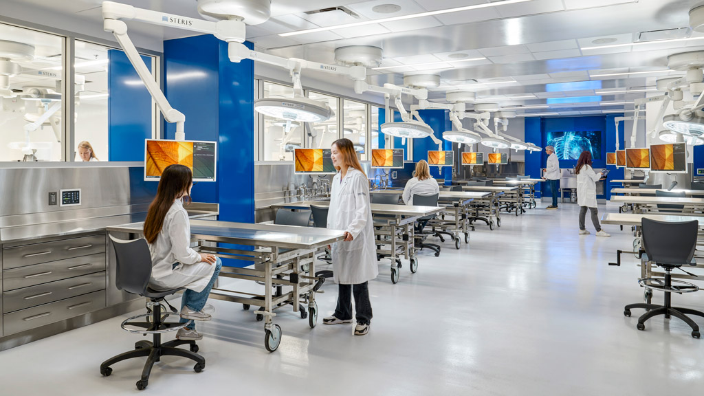 A group of people in a lab.