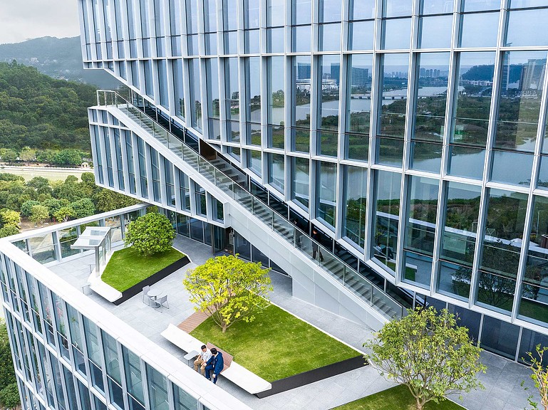 Highsun Headquarters exterior with outdoor terrace