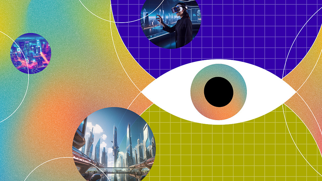 A person taking a picture of a planet.