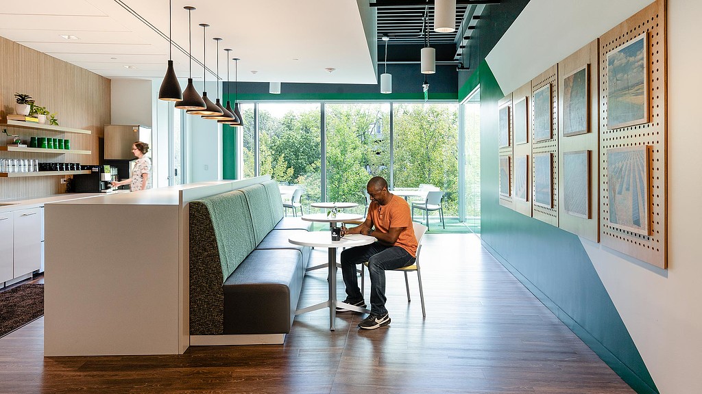 A man sitting at a table.