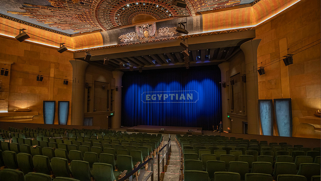 The Egyptian Theatre seating facing stage