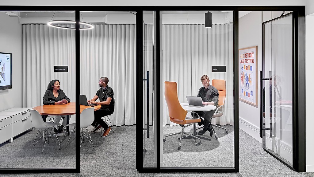 Interior conference room image of Gensler Detroit office.
