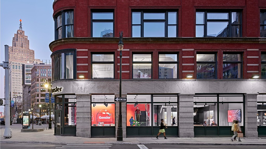 Exterior image of Gensler Detroit office.
