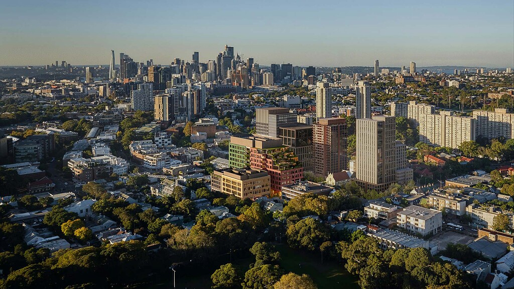 A city with many buildings.