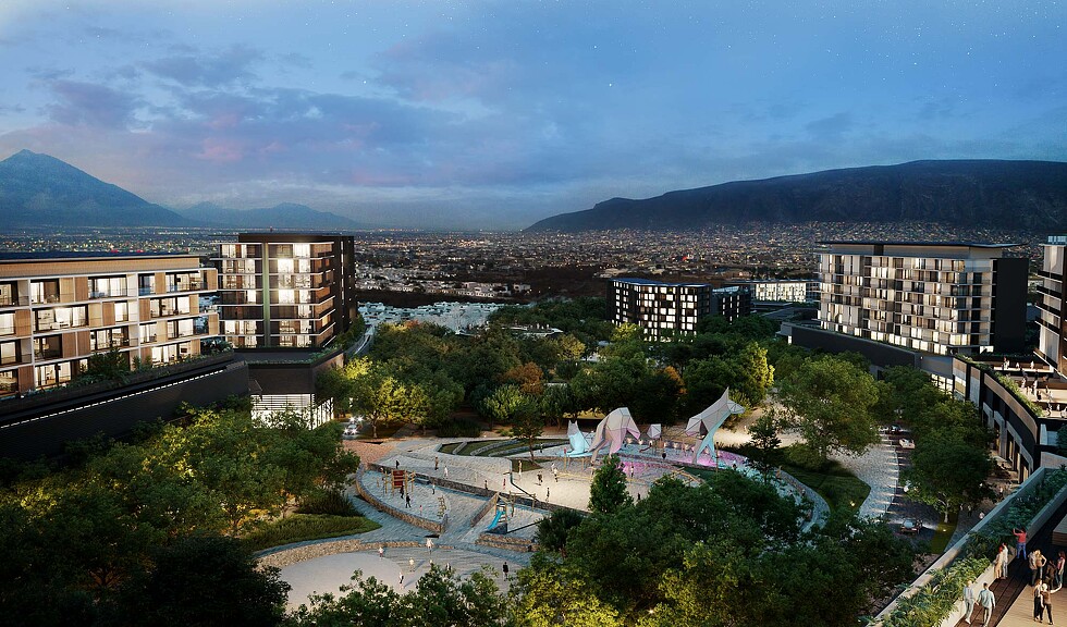 A city with a river running through it.