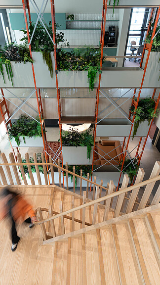 Buro Happold London view from above on staircase