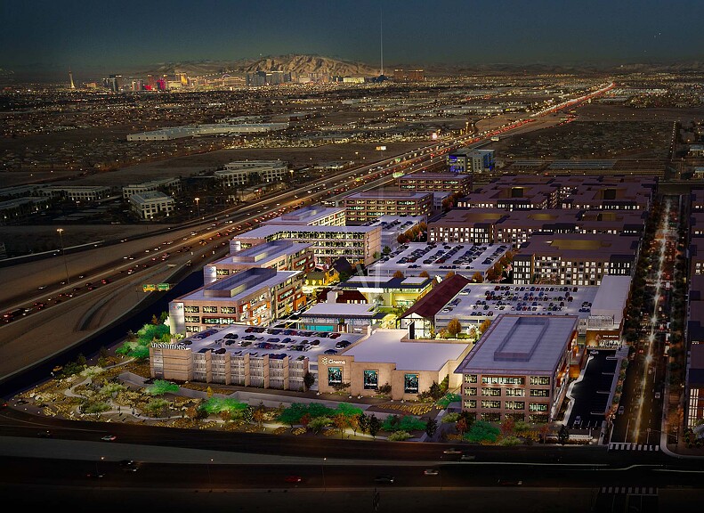 UnCommons nighttime aerial rendering