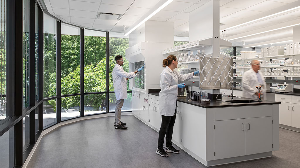A group of people in a lab.