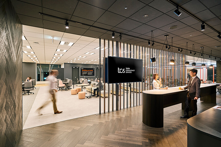 A few people in a room.