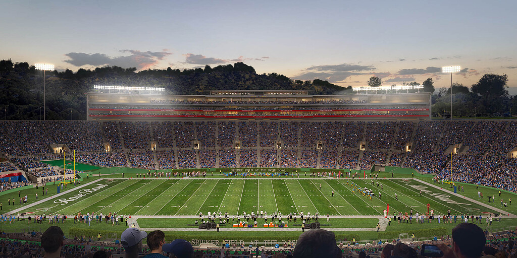 Rose Bowl football stadium with a large crowd