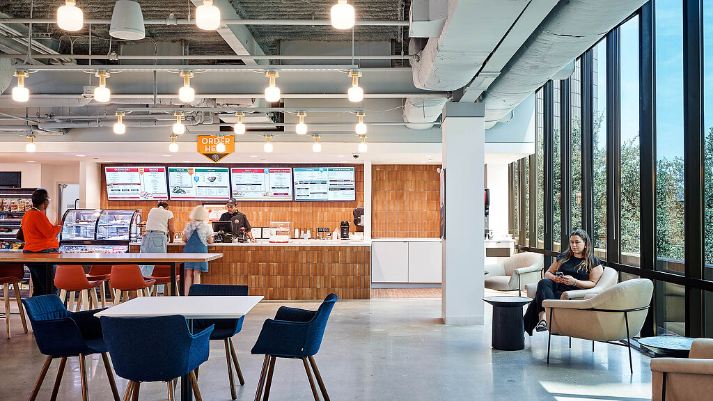 A group of people in a room.