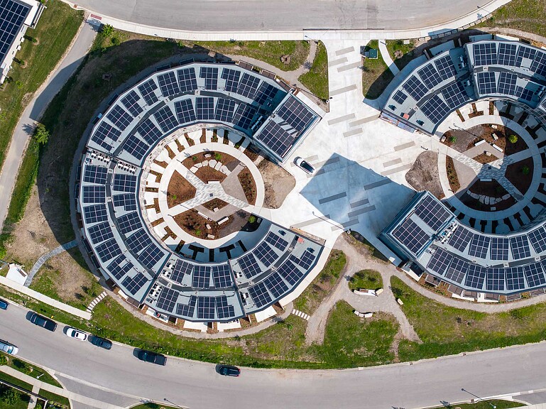 Electric Vehicle Enclave (EVE) Park aerial view