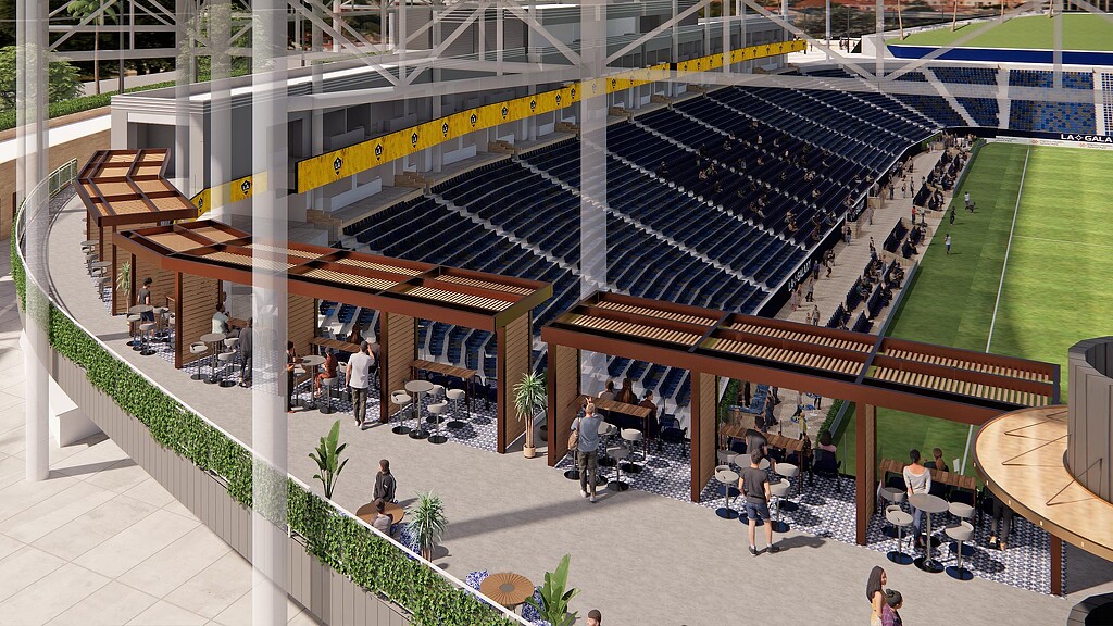 LA Galaxy Dignity Health Sports Park cabana aerial view