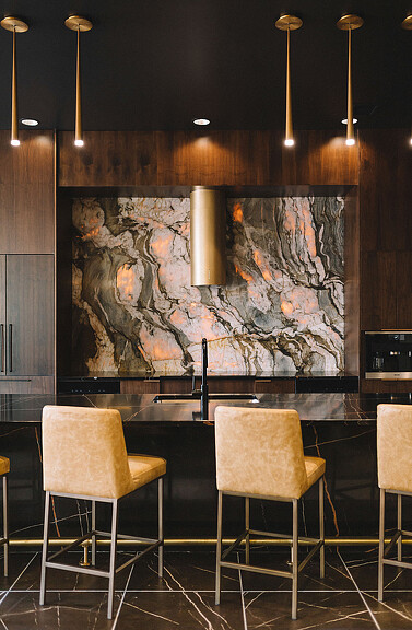 Galleria Residences bar table and chairs