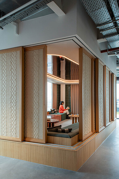 Etsy Dublin quiet workspace with sliding partitions