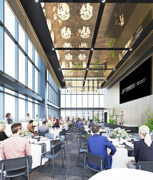 Interior rendering of Purdue Daniels School of Business