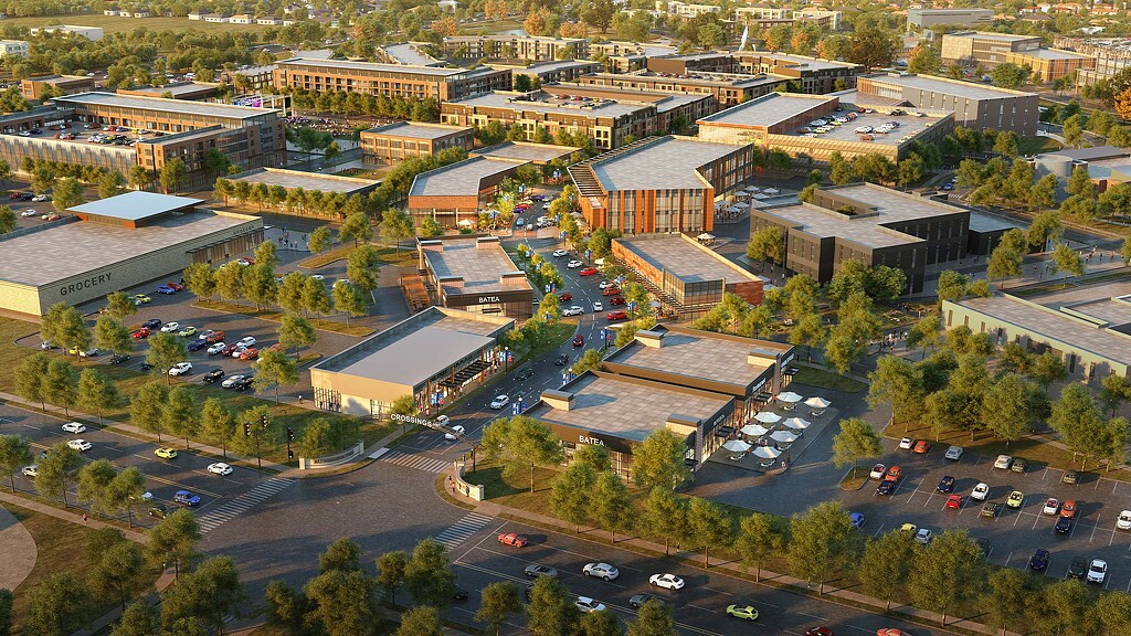 Aerial of The Crossing at University of Kansas Master Plan