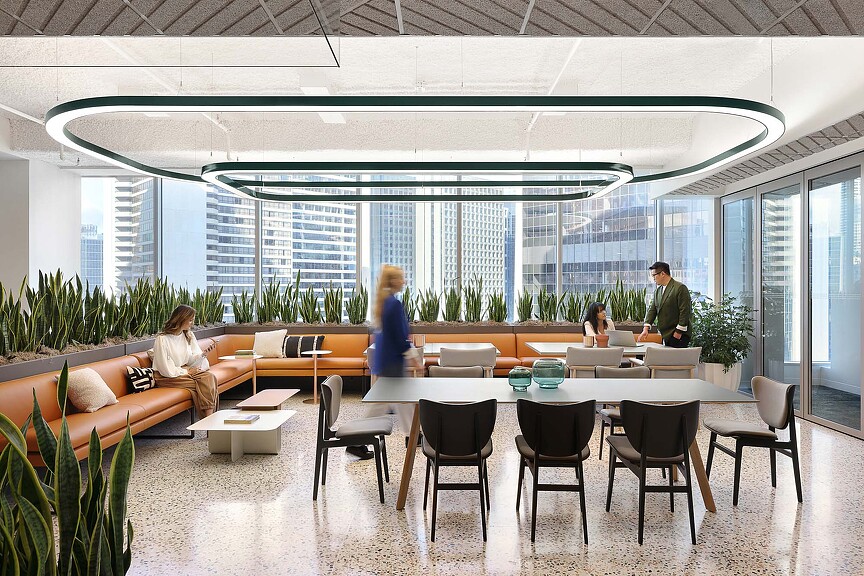 A group of people in a room.