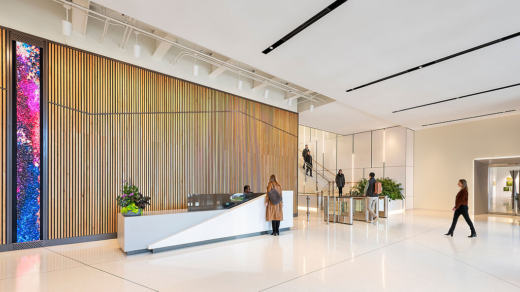 A group of people in a room.