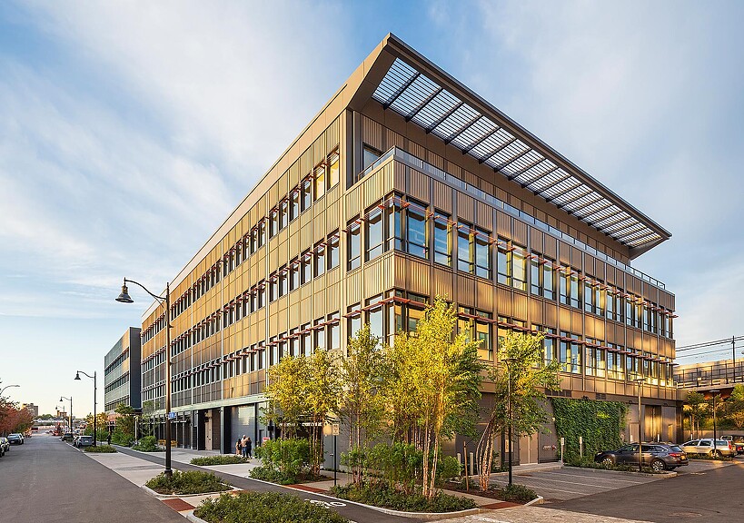 A building with many windows.