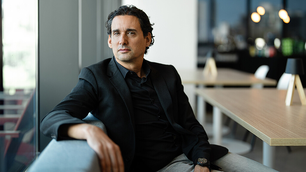 A person sitting at a table.