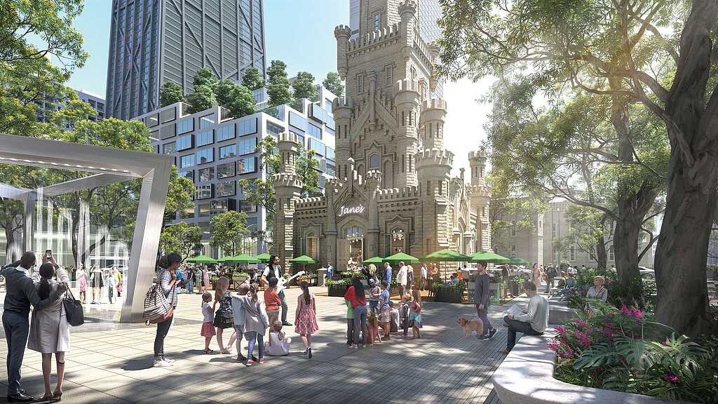 Exterior rendering of proposed Michigan Avenue changes