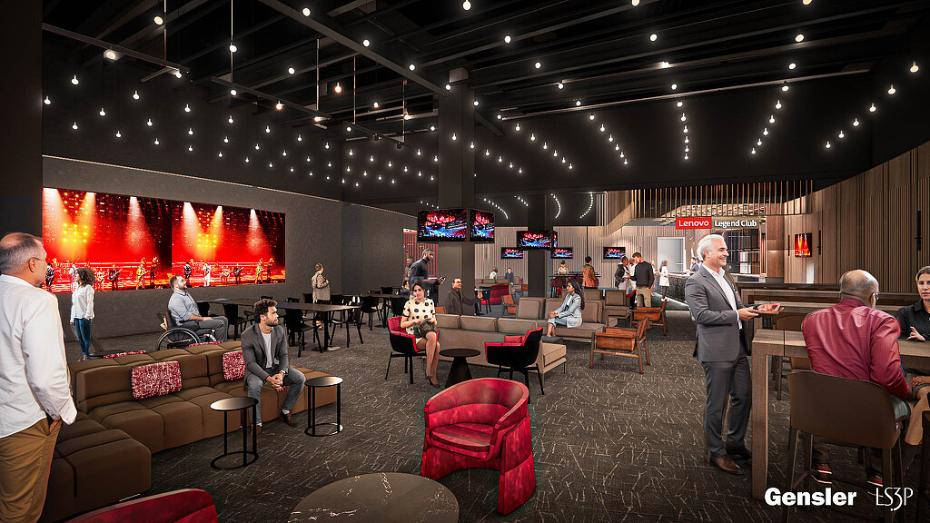 A group of people in a lounge room.