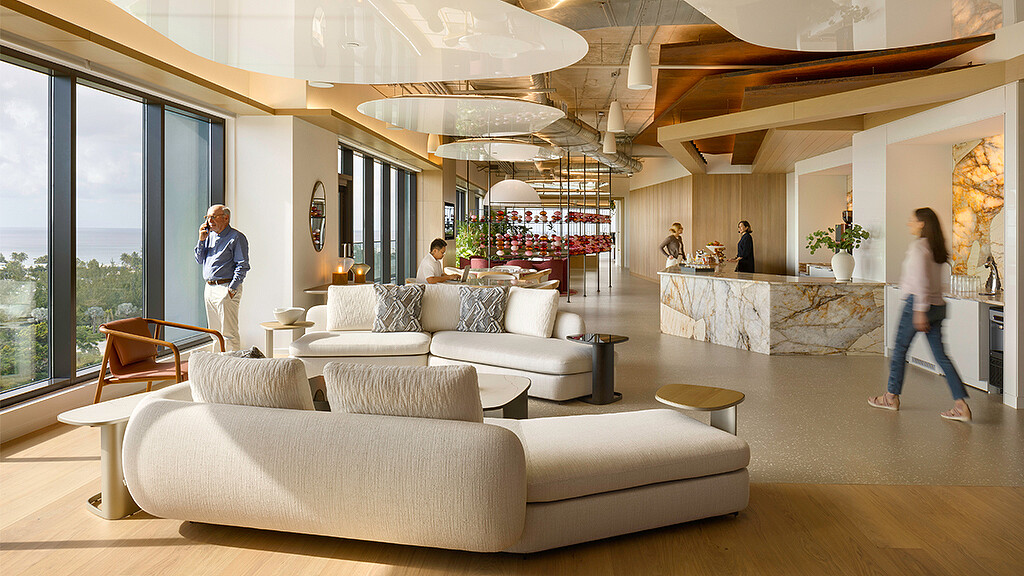 A group of people in a room.