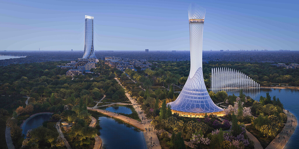 Baghdad Sustainable Forests aerial rendering