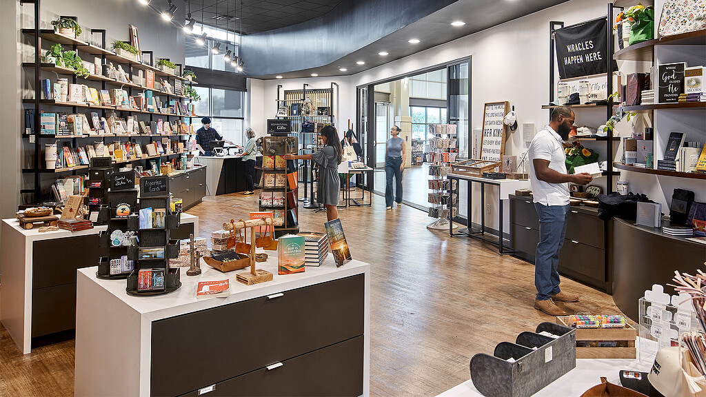 A person standing in a store.