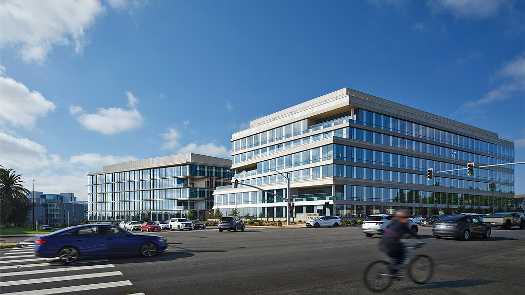 A large building with many windows.