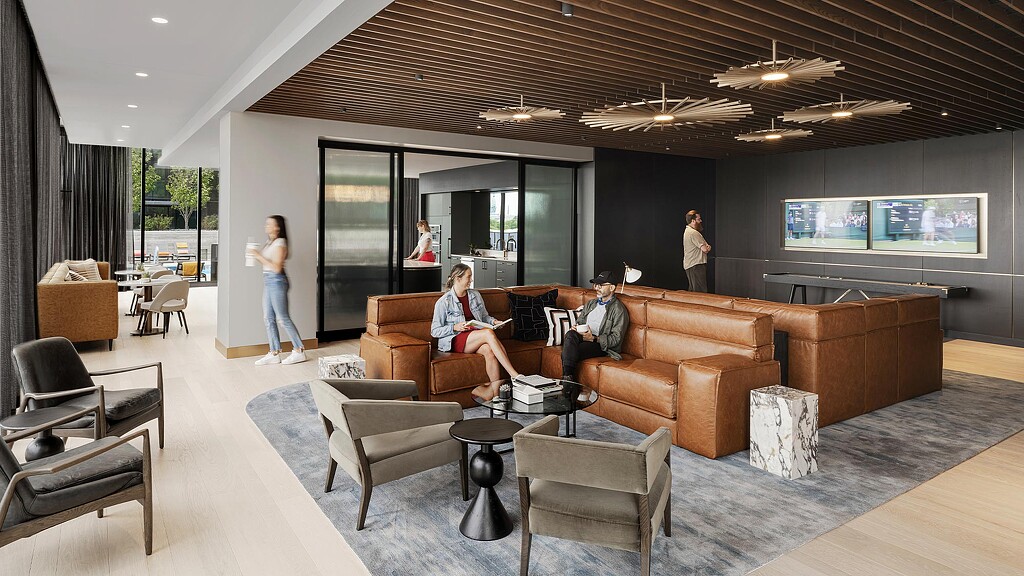 A group of people in a room.