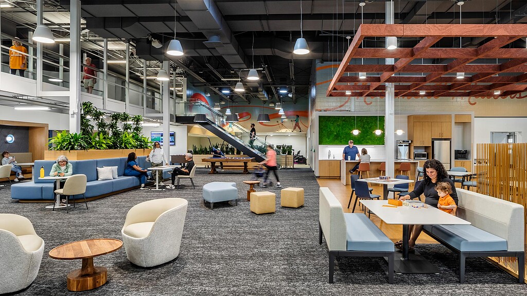 A group of people in a room.